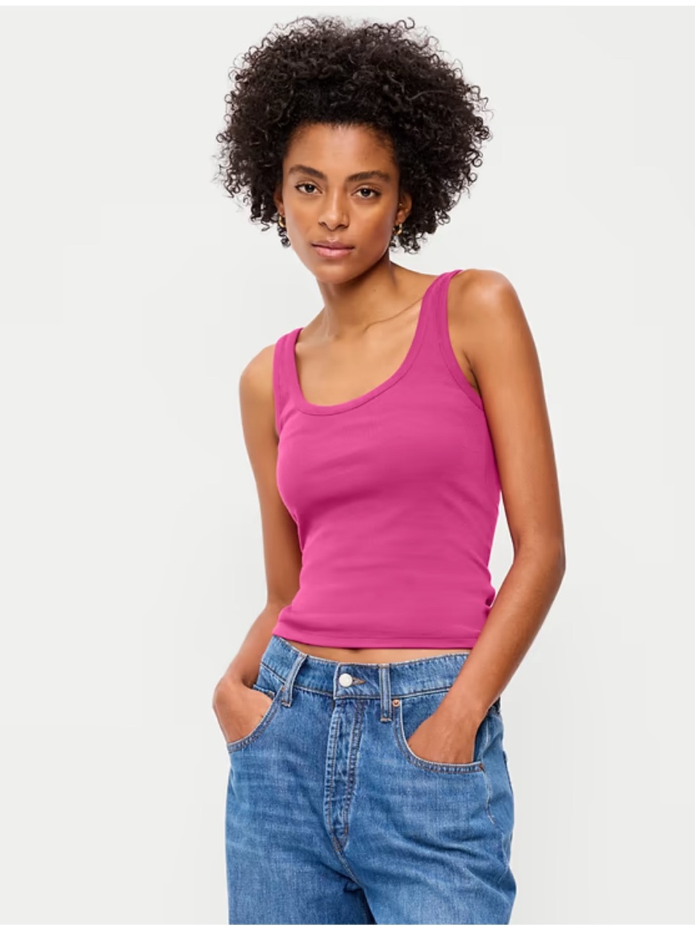 First-Layer Ribbed Scoop-Neck Tank Top - Picture 3 of 7